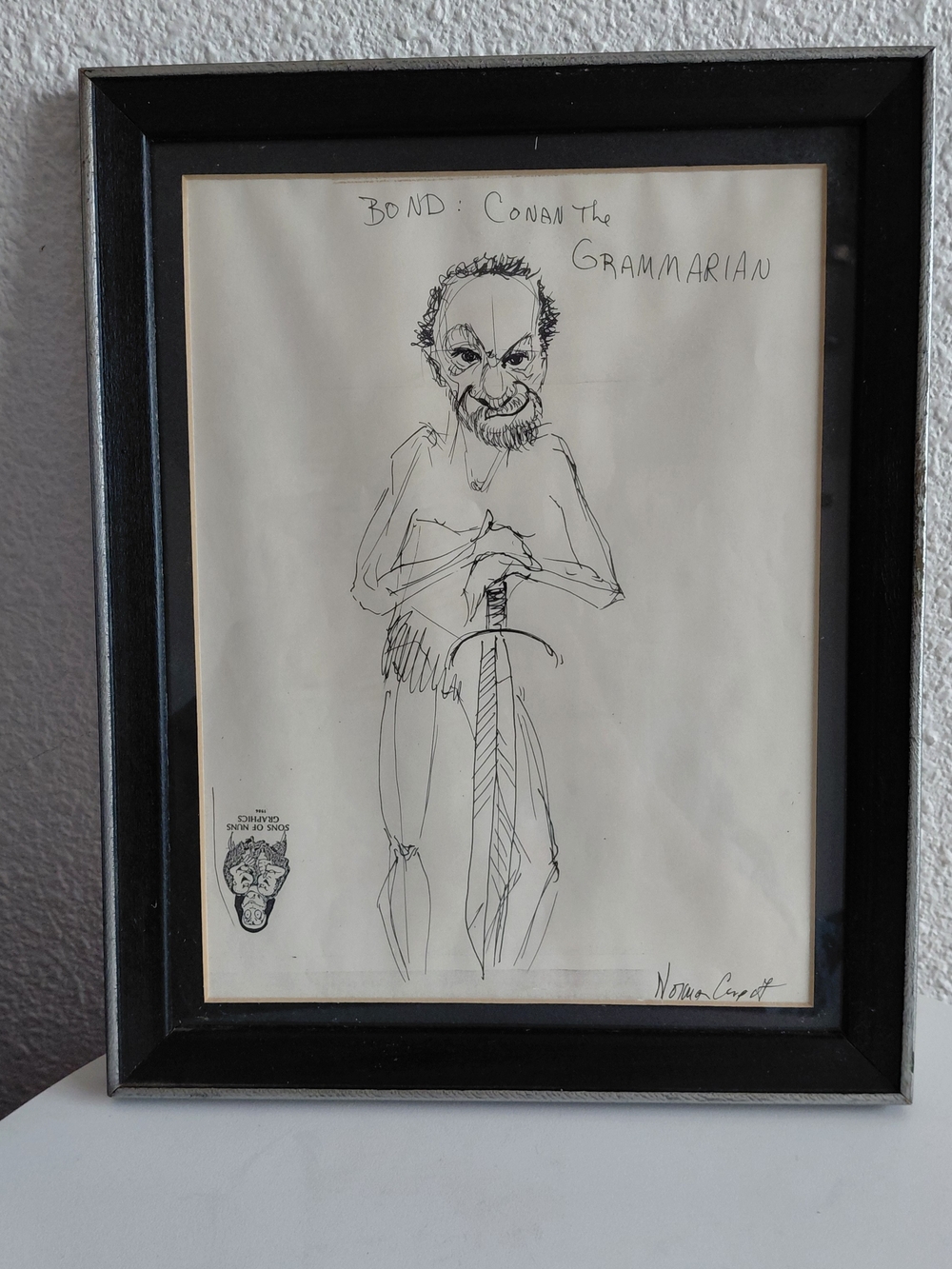 1986 Sons Of Nuns Graphics Caricature Sketch Drawing Picture Signed by Artist